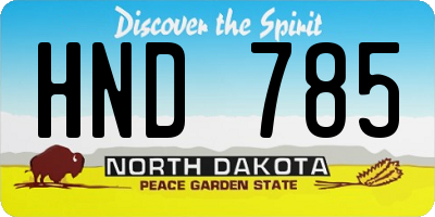 ND license plate HND785