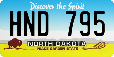 ND license plate HND795