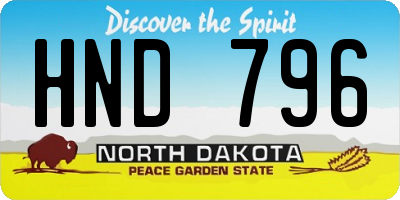 ND license plate HND796