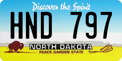 ND license plate HND797