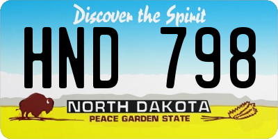 ND license plate HND798