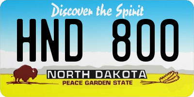 ND license plate HND800