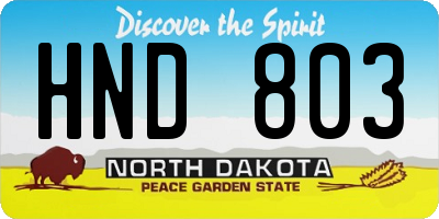 ND license plate HND803