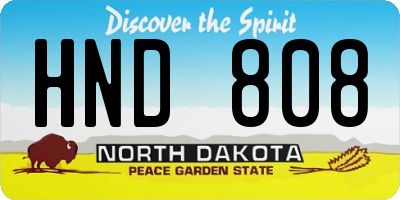 ND license plate HND808