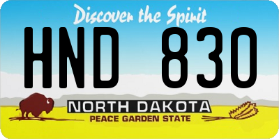 ND license plate HND830