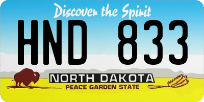 ND license plate HND833