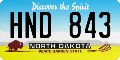 ND license plate HND843