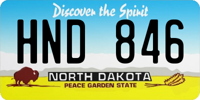 ND license plate HND846