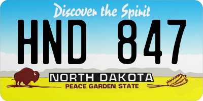 ND license plate HND847