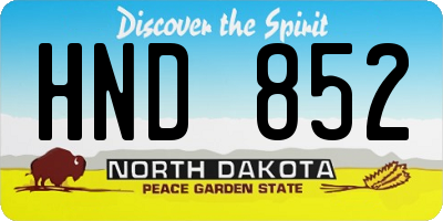 ND license plate HND852