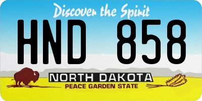 ND license plate HND858