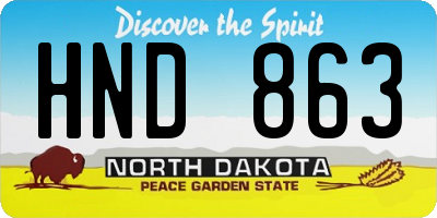 ND license plate HND863