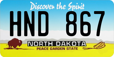 ND license plate HND867