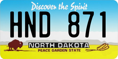 ND license plate HND871