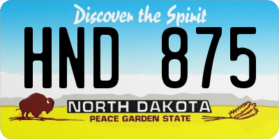 ND license plate HND875