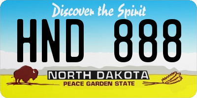 ND license plate HND888