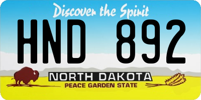 ND license plate HND892