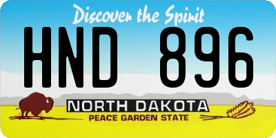 ND license plate HND896