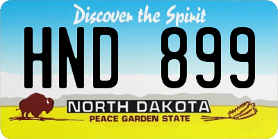 ND license plate HND899