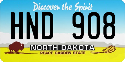 ND license plate HND908