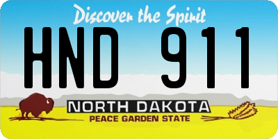 ND license plate HND911