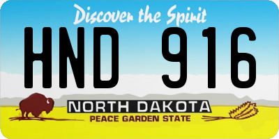 ND license plate HND916