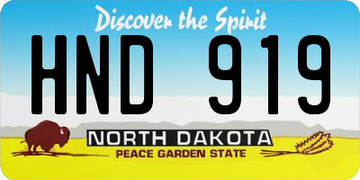 ND license plate HND919