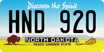 ND license plate HND920