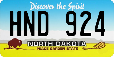 ND license plate HND924