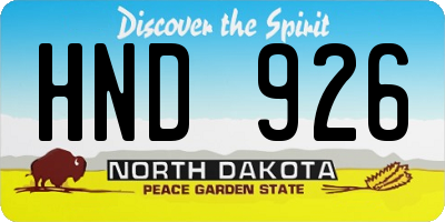 ND license plate HND926