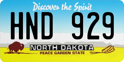 ND license plate HND929