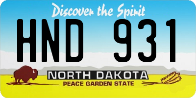 ND license plate HND931