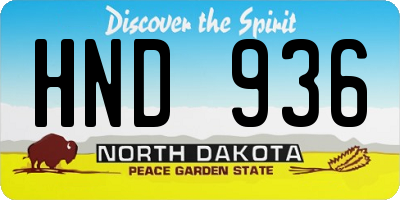 ND license plate HND936