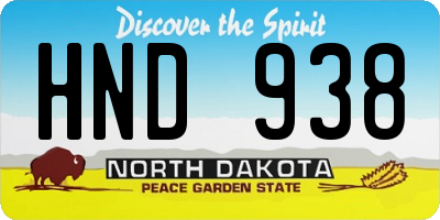 ND license plate HND938