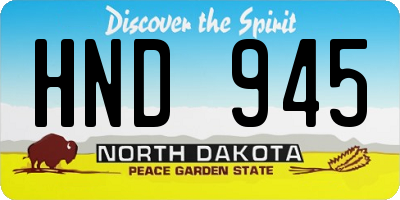 ND license plate HND945