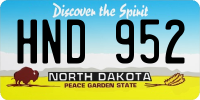 ND license plate HND952