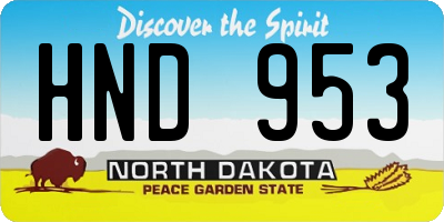 ND license plate HND953