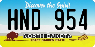 ND license plate HND954