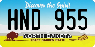 ND license plate HND955