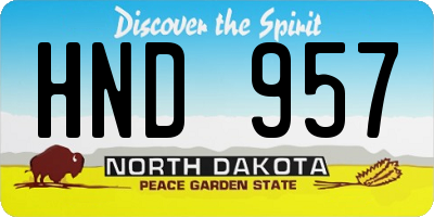 ND license plate HND957