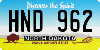 ND license plate HND962