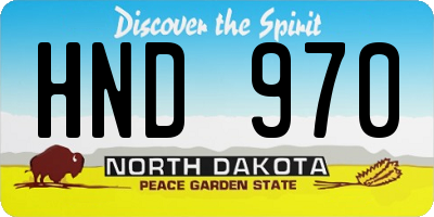 ND license plate HND970