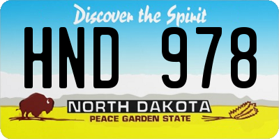 ND license plate HND978