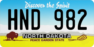 ND license plate HND982