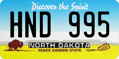 ND license plate HND995