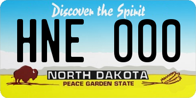 ND license plate HNE000