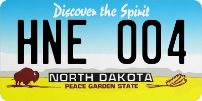 ND license plate HNE004