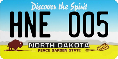 ND license plate HNE005