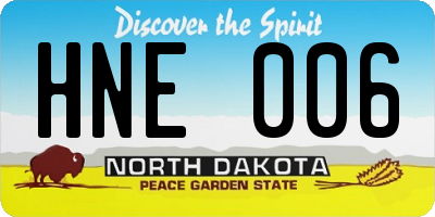 ND license plate HNE006