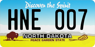 ND license plate HNE007